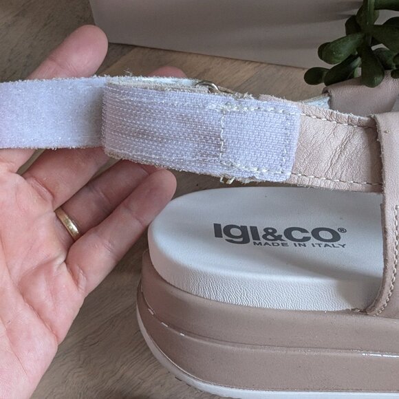 Igi&Co Sindy Sandals White/Taupe Size 40 (US 9.5–10) Made in Italy - Picture 8 of 11